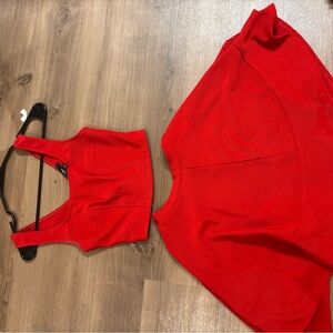 Red Women's Two Piece Dress